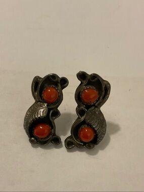 Vintage Navajo coral earrings